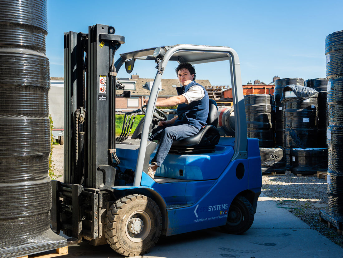 Heftruck met voorraad